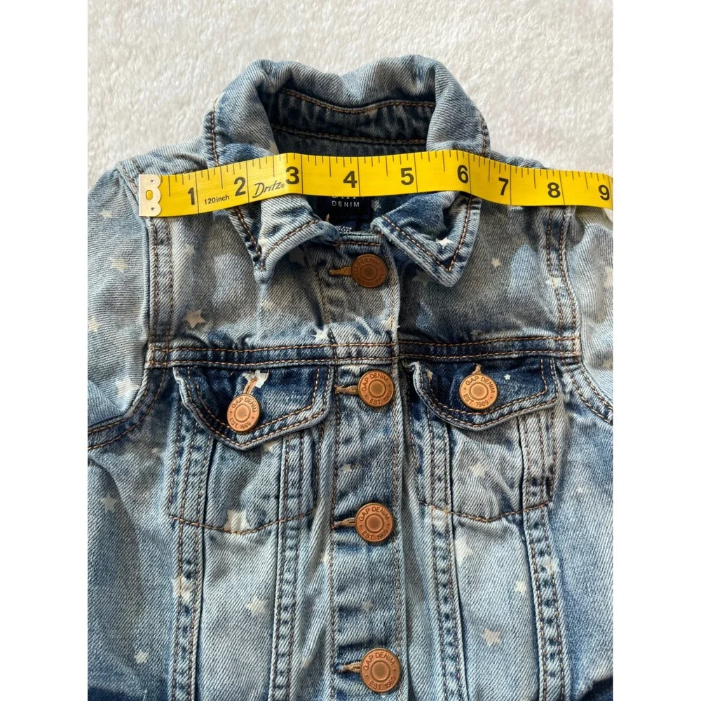 GAP Denim Jacket Toddler Stars Light Wash Button Front Kids Size‎ 2